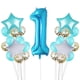 thumbnail image 5 of Matsuzay 11/25 Uds. Globo de látex transparente de ágata de mármol conjunto de confeti de lentejuelas cumpleaños fiesta de aniversario número Kits de decoración para fiestas Azul + lentejuelas Matsuzay JJ15589-08, 5 of 6