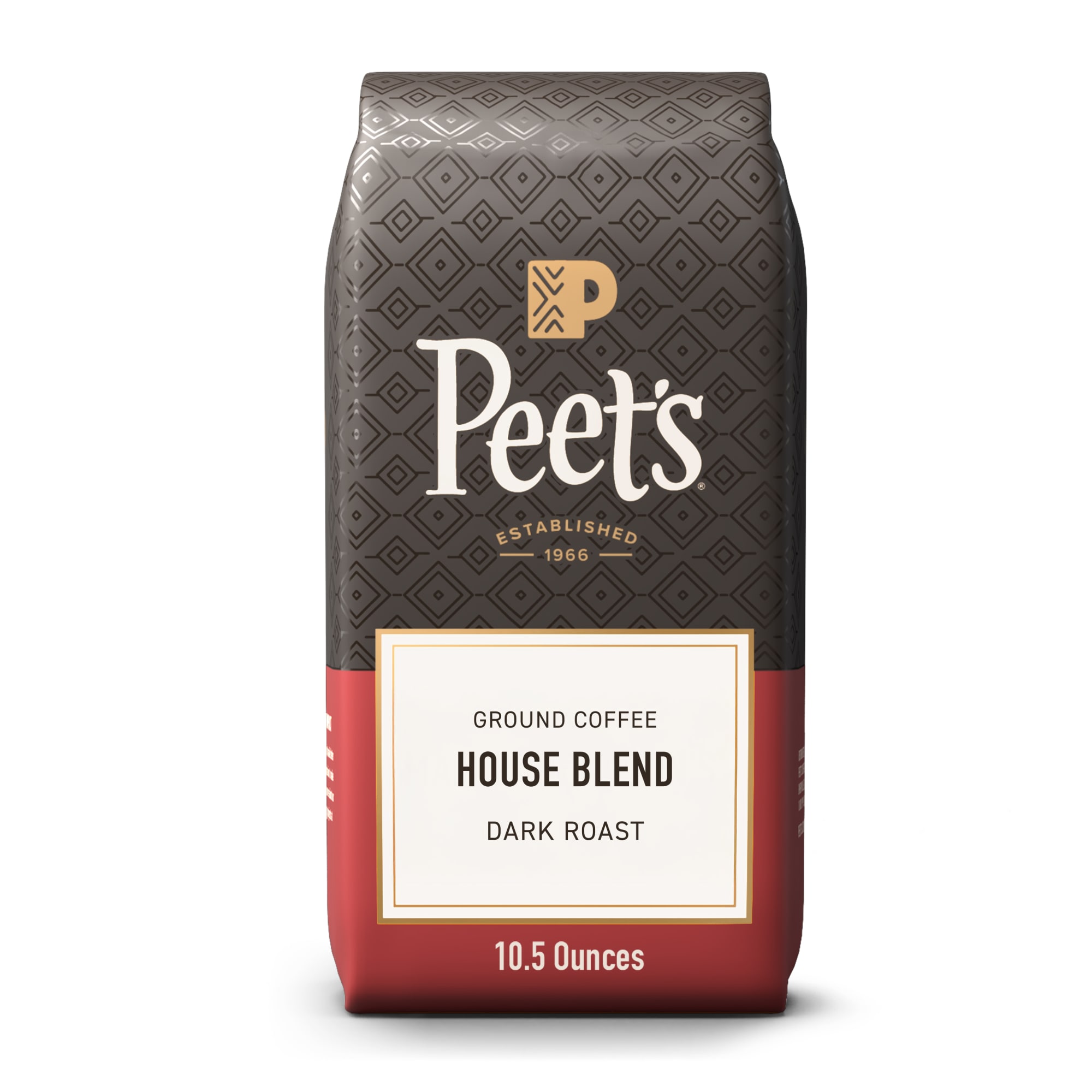 Peet's Coffee House Blend Premium Dark Roast Ground Coffee, Arabica, 10.5 oz