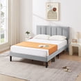 thumbnail image 2 of VECELO Queen Size Platform Bed Frame, Velvet Upholstered Bed Frame with Adjustable Headboard, No Box Spring Needed, Easy Assembly, Light Gray, 2 of 11