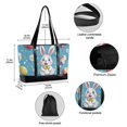 thumbnail image 2 of FORMRS Canvas Laptop Tote Bag for Women with 15.6" Computer Compartments Shoulder Handbag, Easter Bunny Pattern, 2 of 7