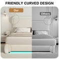 thumbnail image 3 of SIBEDS King LED Bed Frame, Teddy Fleece Upholstered Platform Bedframe, No Box Spring Needed, Cream, 3 of 9