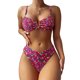 thumbnail image 1 of Traje de bikini Estampado Correas ajustables Cintura alta Elástico Transpirable Traje de baño de 2 piezas para fiesta en la piscina en la playa Rojo S, 1 of 6