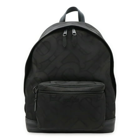 Pre-Owned BURBERRY TB Backpack in Nylon Canvas and Leather, Black, 8030714 (Good)