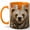 Orange, variant on Brown Bear Coffee Mug, Woodland Animal Mug, Ceramic 11 oz