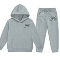 thumbnail image 4 of Hessimy Toddler Boys Girls Spring Summer 2Pcs Crewneck Long Sleeve Sweatshirt Casual Pants Soft Sweatsuit Set(Grey,9-10 Years), 4 of 6
