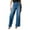 Navy, variant on Cmfcve Women's Straight Leg Jeans Wide Leg Mid-Rise Stretch Denim Pants Elastic Waist Washed High Waisted Jeans with Pocket