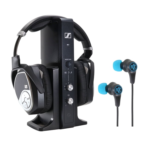 Sistema de auriculares inalámbricos digitales Sennheiser RS 195 para escuchar televisión y auricular