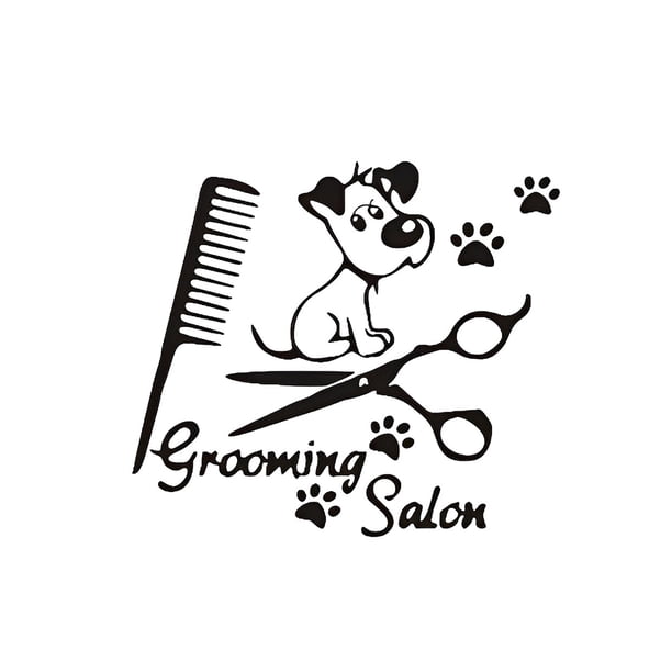 Injueey Adhesivo de pared para mascotas, papel tapiz de moda para el cuidado de mascotas, tijeras, decoración del hogar, calcomanía artística Decoración del hogar Injueey HA077436-00B