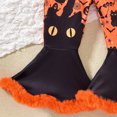 thumbnail image 4 of Cotton Halloween Romper Toddler Baby Girls Halloween Jumpsuit Sleeveless Sling Flared Bottoms Pumpkin Romper, 4 of 6