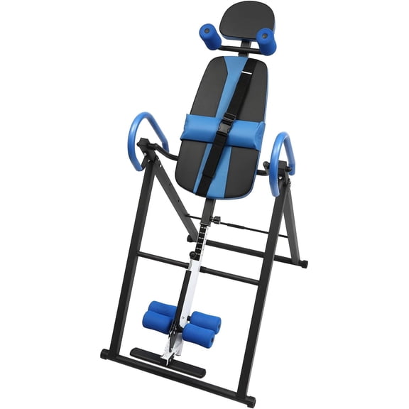 Heavy Duty Inversion Table - Fitness Chiropractic Back Stretcher, Hang Upside Down Blue