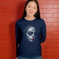 thumbnail image 4 of Sugar Skull Portrait Women's Long Sleeve T-shirt Gothic Beauty Red Lips Day of the Dead Dia de Los Muertos Mexican Calavera, 4 of 7