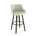 thumbnail image 1 of Amisco Ramon 26 in. Swivel Counter Stool - Light Beige PVC / Dark Grey-Brown Wood, 1 of 10