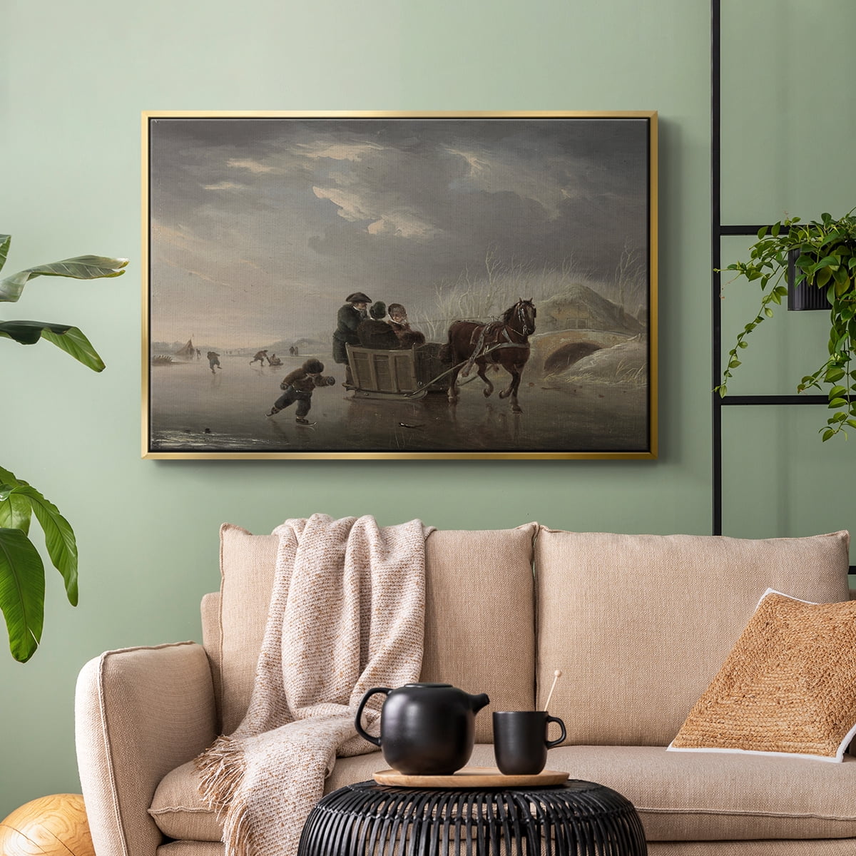 Vintage Animal Print-XXV By Wexford Home Framed in Gold Wood Gallery Wrapped Canvas 27 in. x 41 in.