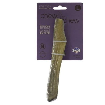 Chew & Chew Cheese 1 Piece Spread Antler, Large, 100% Naturally Shed By Himalayan Dog