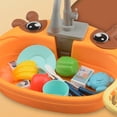 thumbnail image 5 of Kids Play Sink with Running Water, Animal Themed Electric Washbasin Toy with 180 Degree Rotating Faucet, Kitchen Pretend Play Set for Toddlers, 5 of 11