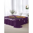 thumbnail image 6 of California King Flat Sheet 108"x98", Purple Sunshine Sunflower Soft Lightweight Bedding Flat Sheets Only, Pastoral Bees Farmhouse Floral Brushed Microfiber Top Bed Sheet, Breathable Bedsheets, 6 of 9