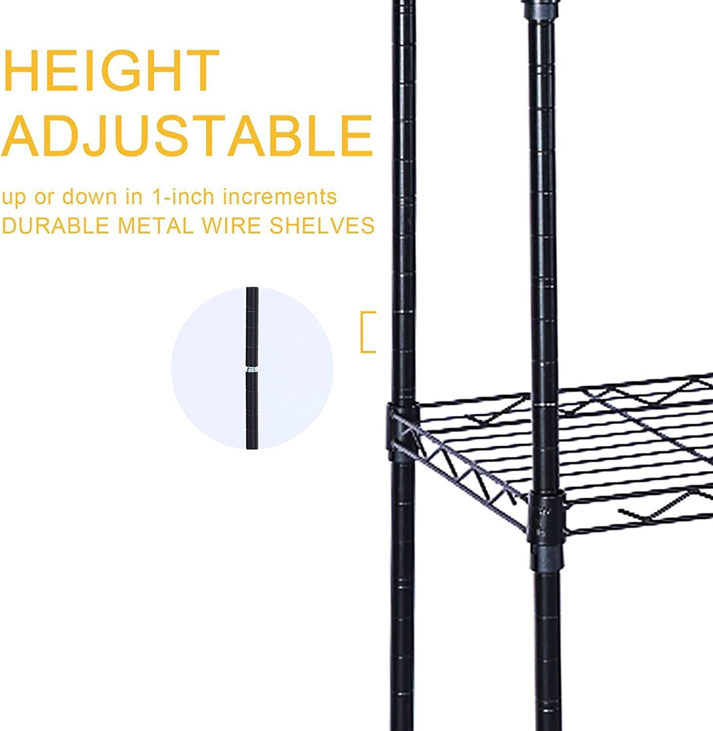 YSSOA 6-Tier Storage Shelving Units with Wheels, 30 "D x 14" W x 65 "H