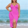 thumbnail image 4 of YHAJDS Women Beach Cover Ups Sleeve Solid Color Belted Wrap Sarong Long Dress With Scarf, 4 of 5