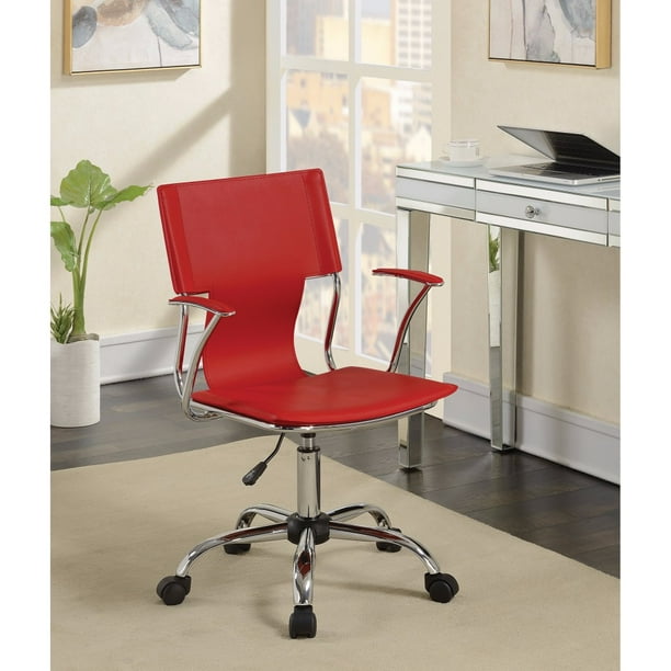 Contemporary Styled Mid Back Office Chair Red Walmart Com Walmart Com