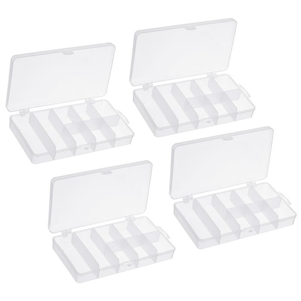 Fishing Lure Storage Box 4 Pack Plastic Fish Tackle Container Organizer,  Clear 