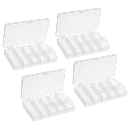 Uxcell Fishing Lure Storage Box Fish Tackle Container Clear 4 Pack