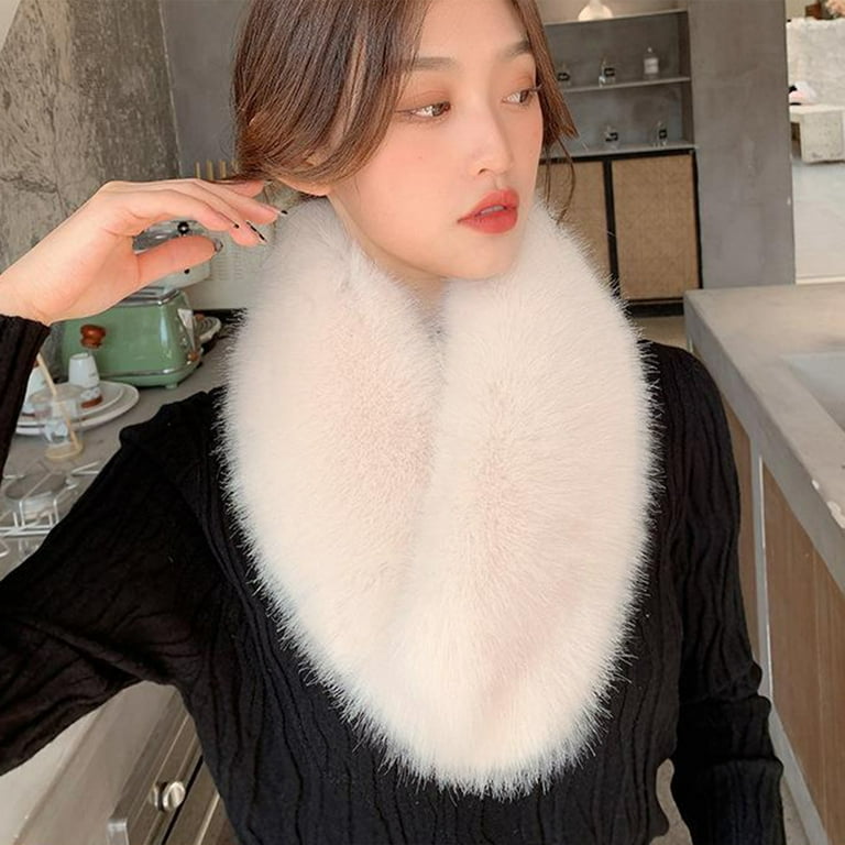 Elegant Women Ladies Faux Fur Scarf Warmer Shawl Wrap