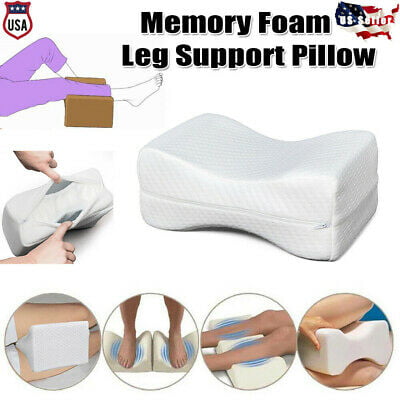 Memory Foam Contour Leg Pillow Bed Orthopaedic Firm Back Hips Knee Support Cover 
