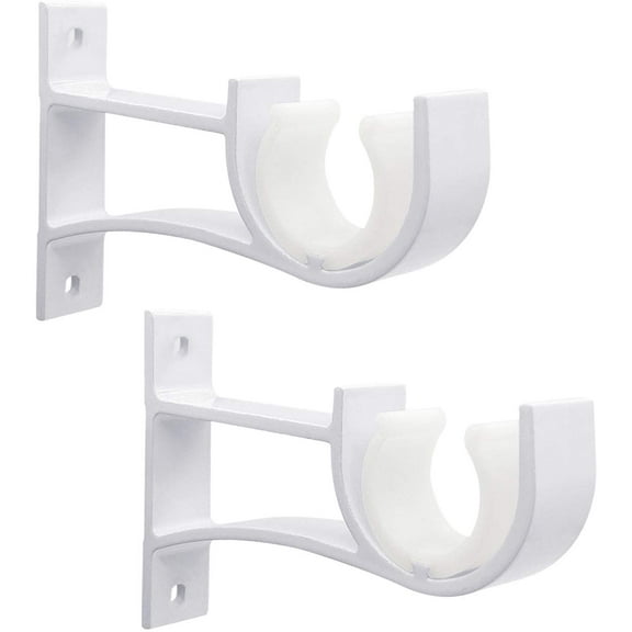 Curtain Rod Bracket, Small Curtain Rod Brackets Holder for Curtain Rods Heavy Duty Curtain Rod Hooks for Wall, Easy to Installation