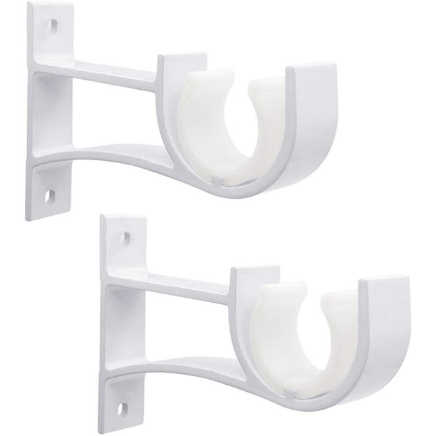 Rongmo Curtain Rod Bracket, Small Curtain Rod Brackets Holder For Curtain Rods Heavy Duty Curtain Rod Hooks For Wall, Easy To Installation Other White