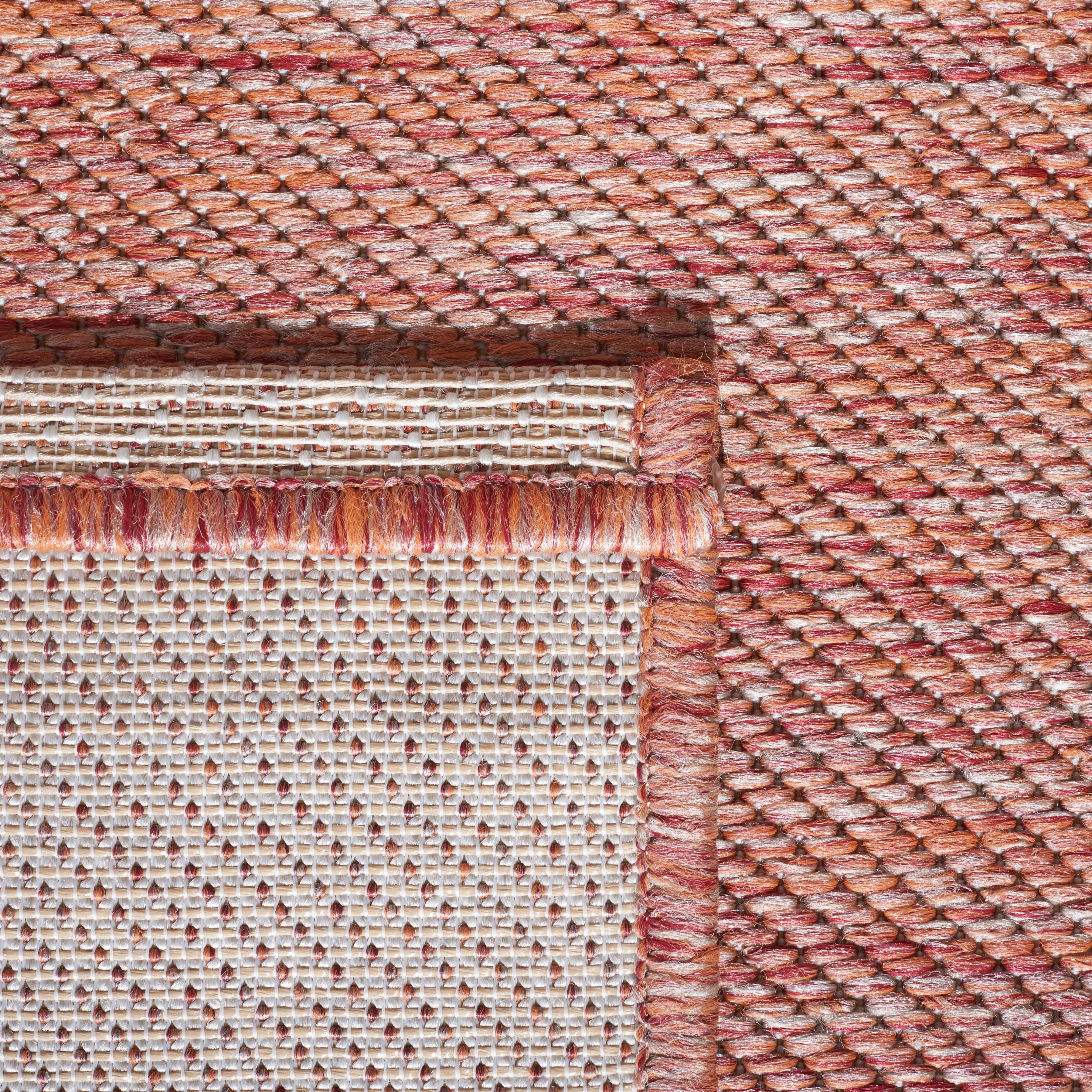 SAFAVIEH Beach House Tayler Solid Indoor/Outdoor Area Rug, Rust, 6'7" x 6'7" Square