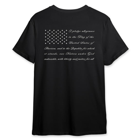 PinMart's American Pride Pledge of Allegiance T-Shirt - Patriotic Shirts for Men and Women - One Nation Under God USA Flag Shirts for Gym or Casual Wear
