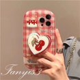 thumbnail image 1 of Para Samsung A14 A34 A54 A04 A04s A12 A13 A03 A03s A23 A52 A52s A22 A32 A51 A71 A50 A50s A30s A11 M11 Cherry Grid Jabón Funda Para Teléfono TPU Blanda Con Soporte, 1 of 3