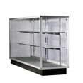 thumbnail image 2 of Extra Vision Display 70 Inch Glass Showcase Aluminum Frame Glass Shelving Silver, 2 of 5