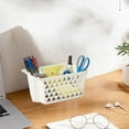 thumbnail image 4 of Cesta apilable de almacenamiento de escritorio con diseño de hebilla, cesta organizadora de plástico transpirable con asas, almacenamiento doméstico multiusos para oficina, cocina y baño., 4 of 6