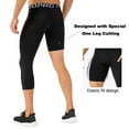thumbnail image 4 of LNFINTDO 1 or 2 Pack One Leg Compression Tights for Basketball Mens 3/4 Capri Leggings Athletic Base Layer for Sports Running, 4 of 5