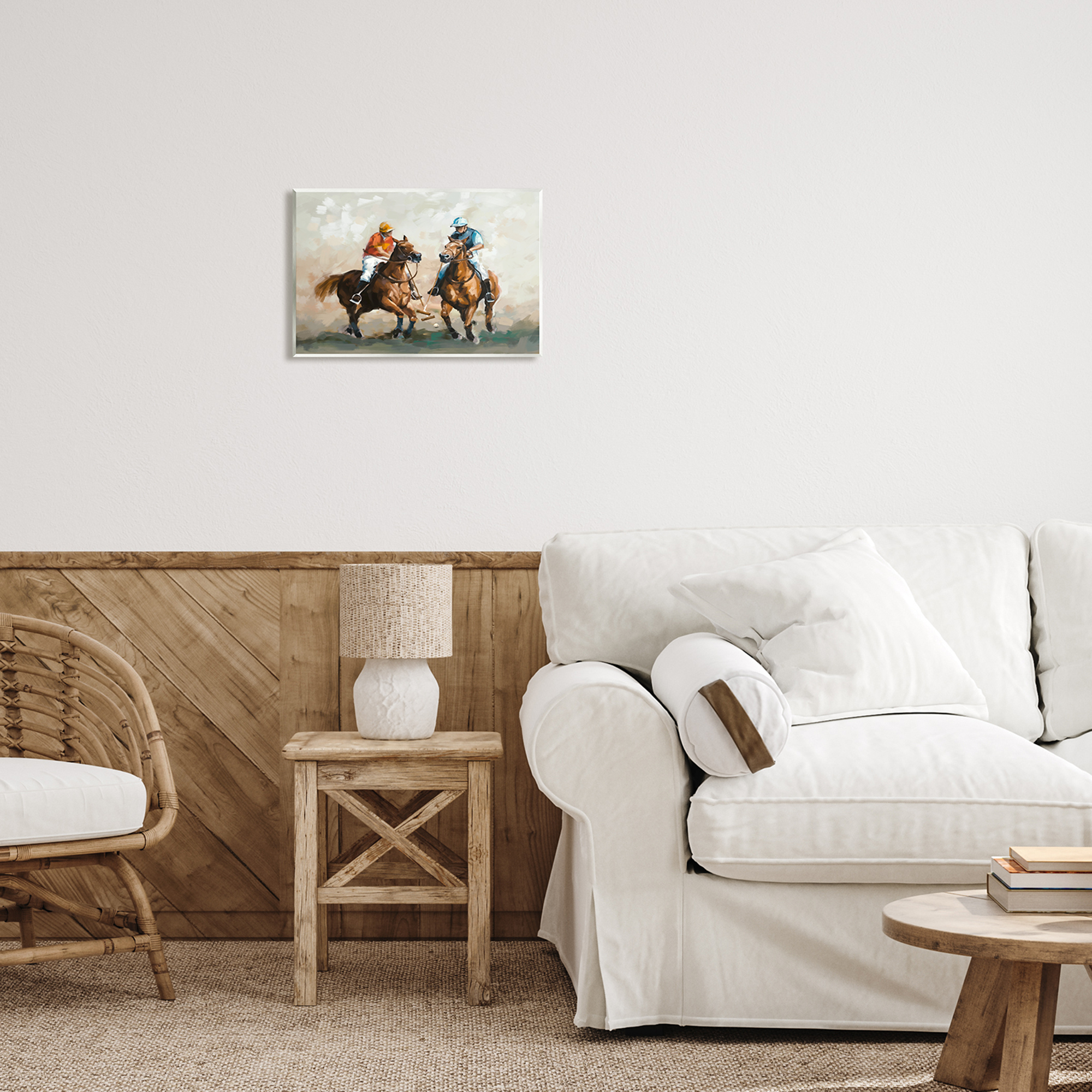 Stupell Industries Equestrian Polo Players Animals & Insects Painting Unframed Art Print Wall Art, 15 x 10