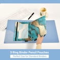 thumbnail image 5 of Turquoise Gold Marble 2 Pack Pencil Pouch for 3 Ring Binder Smooth Zipper Folders with Pockets Clear Window Pencil Case, 5 of 6
