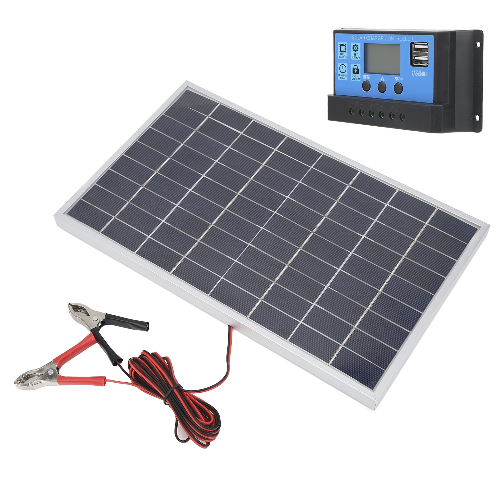 70W 18V Dual USB Monocrystalline Solar Panel Battery Charger RV