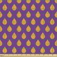 thumbnail image 2 of Rain Upholstery Fabric by the Yard, Polka Dot Inspired Pattern of Droplets on Vibrant Purplish Color Background, Decorative Fabric for DIY and Home Accents, Purple and Orange by Ambesonne, 2 of 5