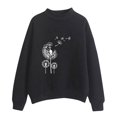 thumbnail image 1 of toraway Chandails en Molleton pour Femmes avec Capuche Automne Hiver Col Rond Couleur Unie Imprimé Manches Longues Chandail m, 1 of 4
