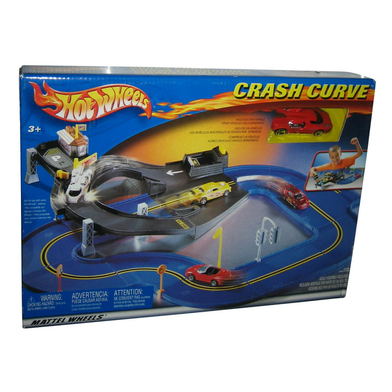 Hot Wheels Crash Curve (2002) Mattel Toy Car Race Track Playset 