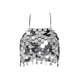 thumbnail image 5 of Halter Bra Top Lentejuelas Crop Top Outfit Backless Dance Wear Sin mangas Sparkly Crop Halter Top Camisole Cami Top para Nightclub Rave Summer Yinane Top corto de lentejuelas, 5 of 7