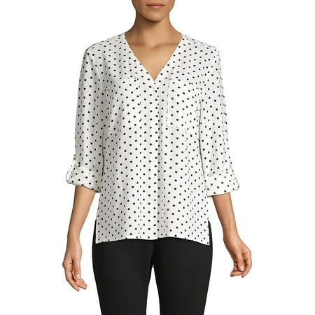 Jones New York Woman Three Button Suit Jacket - Printed Button-Down Shirt
