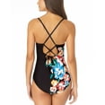 thumbnail image 2 of Anne Cole Signature Womens Floral Placement Print One Piece 14 Black, 2 of 4