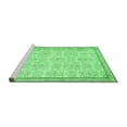 thumbnail image 2 of Ahgly Company Machine Washable Indoor Square Abstract Emerald Green Contemporary Area Rugs, 5' Square, 2 of 4