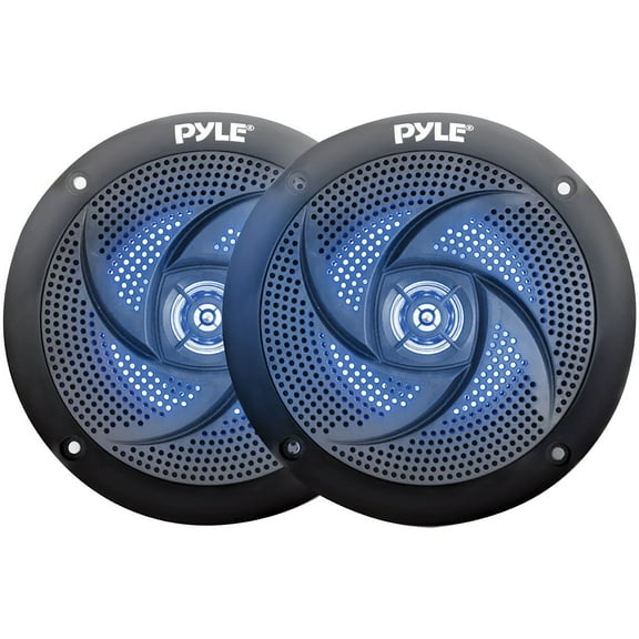 Pyle PLMRS43BL 4" Waterproof Low Profile Marine Speakers, Black (2 Pack)