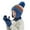 Blue, variant on Hwmodou Toddler Winter Hat Children Trendy Hat Gloves Hairball Colored Shaped Knitted Woolen Hat Kids Beanie