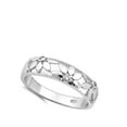 thumbnail image 4 of Flower Cutout Clear CZ Promise Ring .925 Sterling Silver Band White Jewelry Female Size 9, 4 of 4