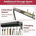 thumbnail image 6 of Costway 8' x 5' Grill Gazebo with 2 Shelves 7 Hooks Metal Frame Soft Top Wine, 6 of 10