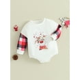 thumbnail image 2 of KelaJuan Baby Girls Boys Sweatshirts Rompers Christmas Clothes Dinosaur Snowman Deer Santa Print Long Sleeve Toddler Fall Bodysuits, 2 of 6